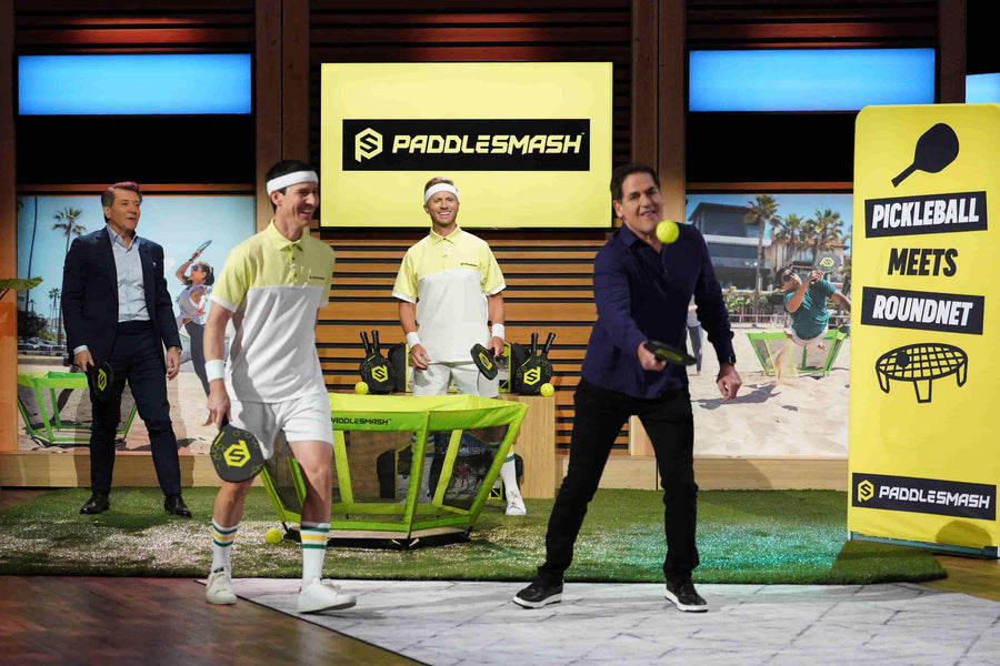 Mark Cuban and Robert Herjavec playing PaddleSmash